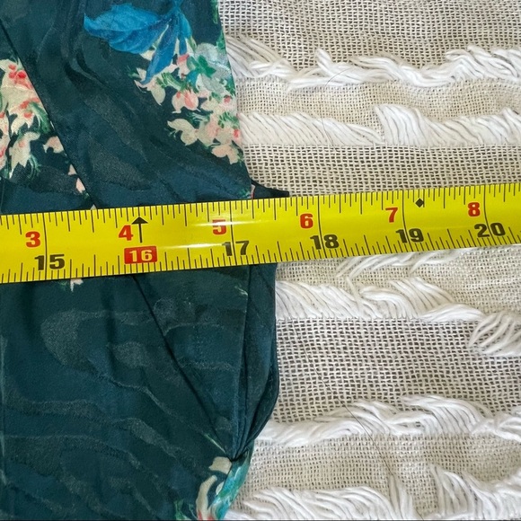 REBECCA TAYLOR Hydrangea Floral Silk Teal Shift Mini Dress Sz 8 MSRP $395 Party - Picture 8 of 14